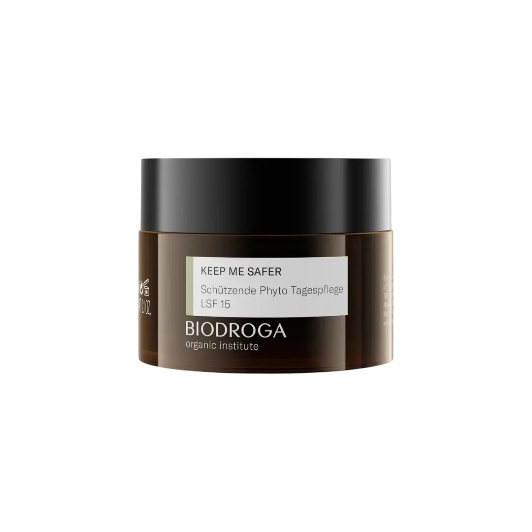 Biodroga Schützende Phyto Tagespflege LSF 15 – 50 ml  – Schützende Tagespflege mit LSF – Stärkt die Hautbarriere  – Tiegel – Für die trockene und empfindliche Haut
