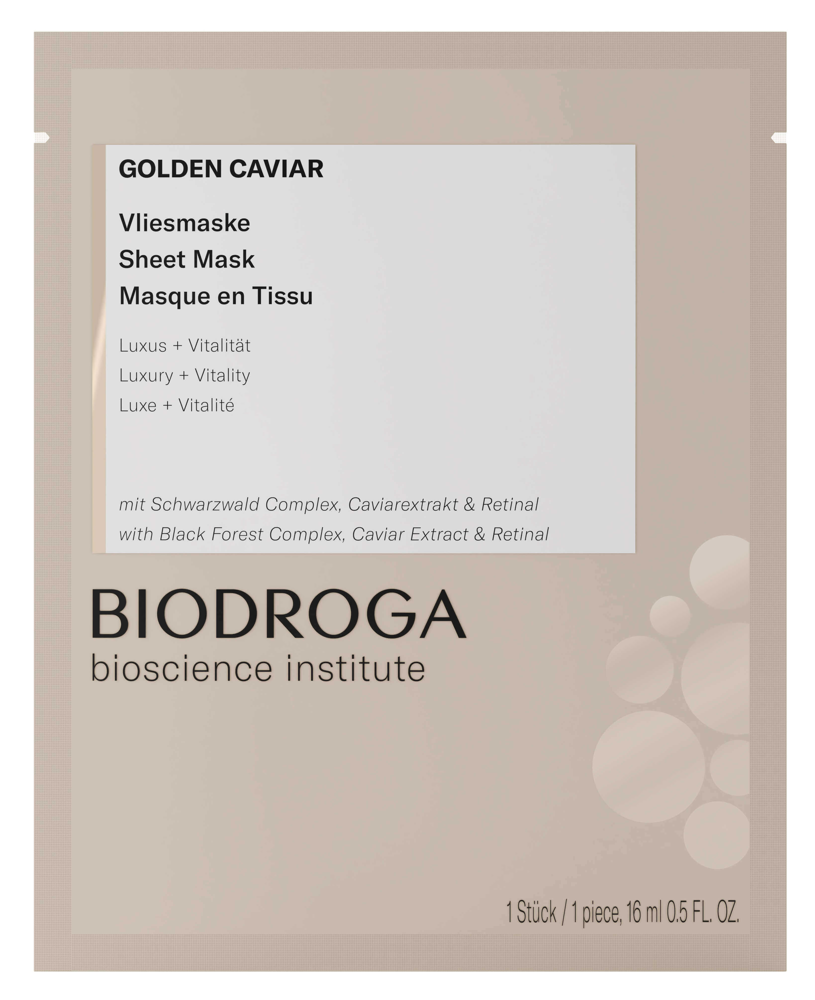 Biodroga Bioscience Institute Golden Caviar Vliesmaske 1 Stück