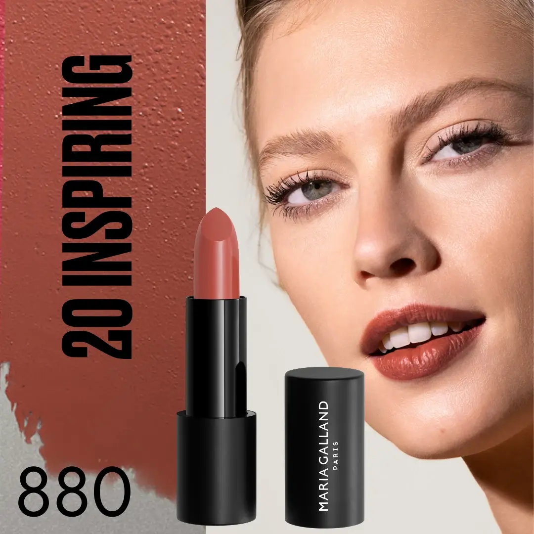 Maria Galland 880 – Farbton 20 Inspiring – Mit Model und aufgetragenen Lippenstift