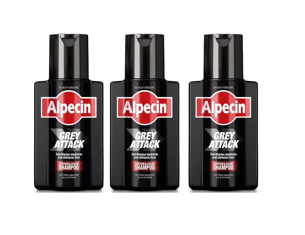 Alpecin Grey Attack Coffein & Color Shampoo 3x 200 ml