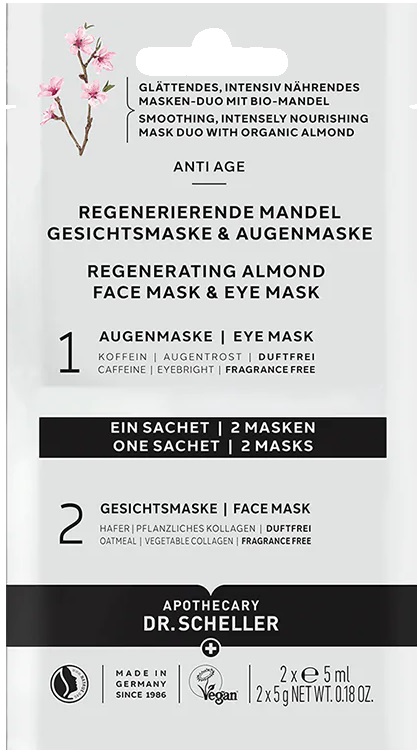 Dr Scheller REGENERIERENDE MANDEL GESICHTSMASKE AUGENMASKE