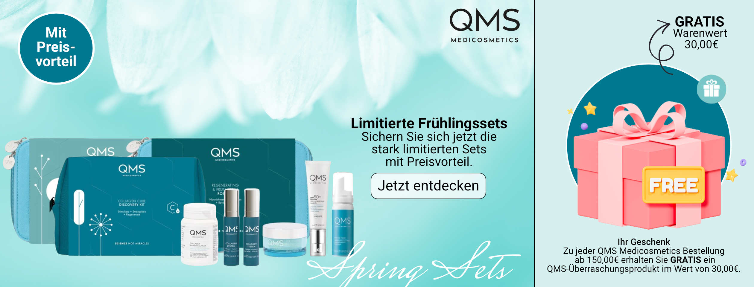 QMS Spring Sets Startseite mit Button GWP