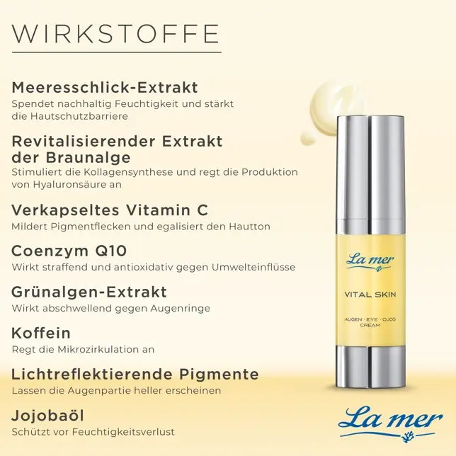La mer Vital Skin Augencreme Wirkstoffe