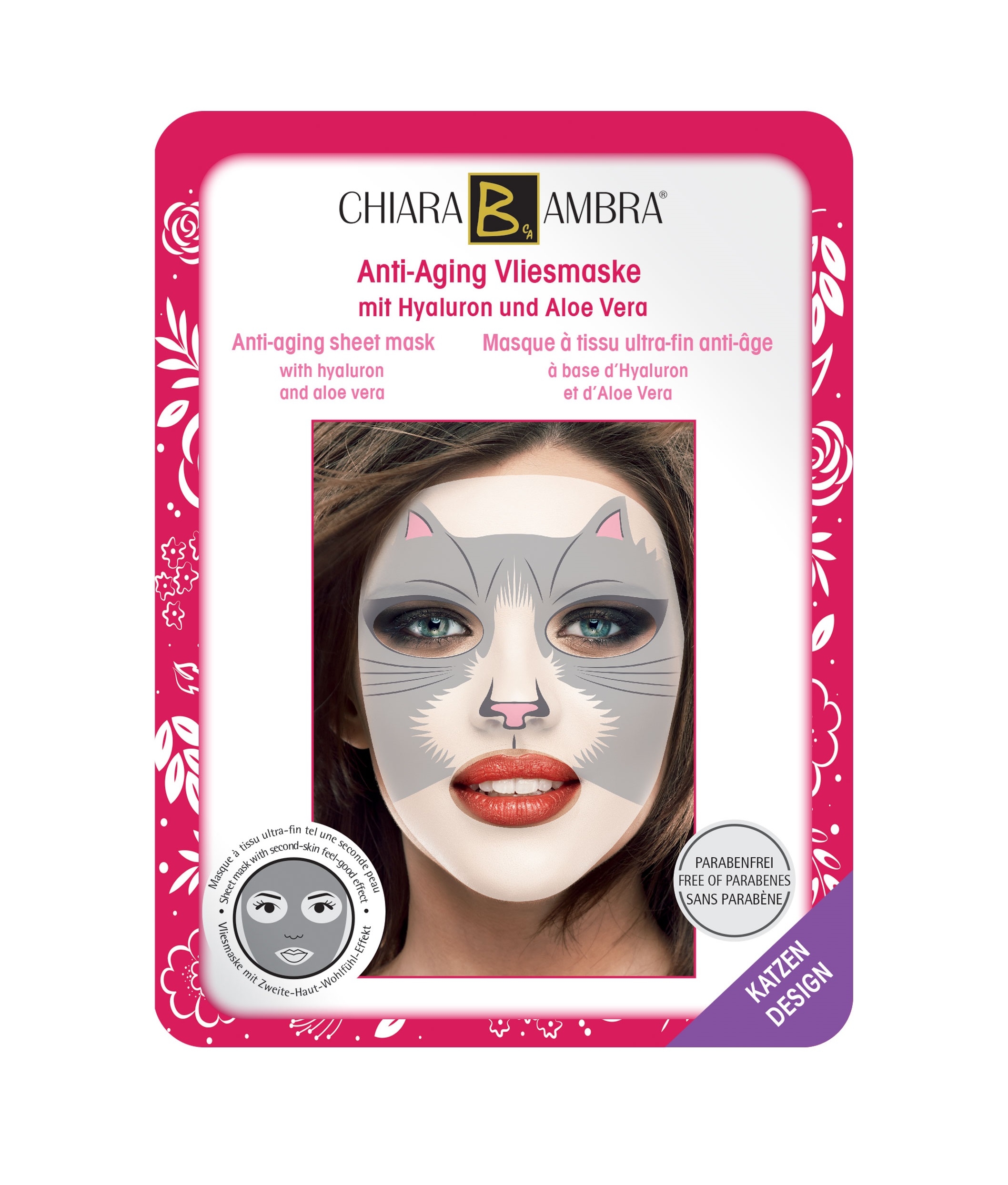 Chiara Ambra Gesichtsmaske im Tierdesign - Katzen Motiv 1 Stk.