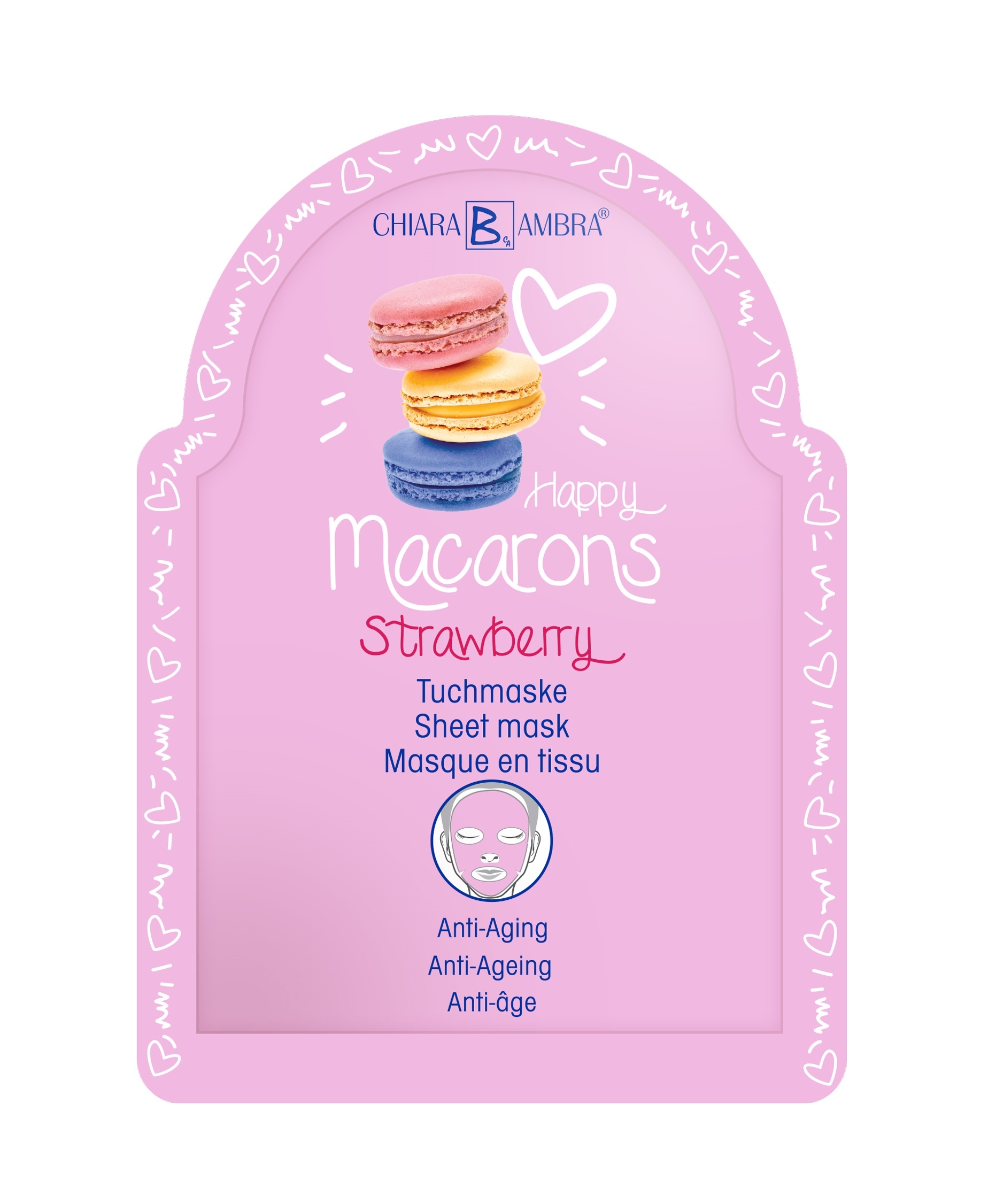 chiara ambra anti aging tuchmaske macarons strawberry 